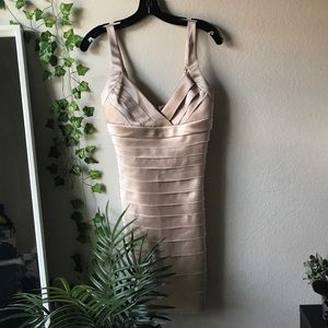 BCBGMAXAZRIA Beige Dress